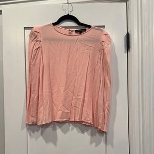 Elegant Blush Long Sleeve Blouse
